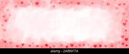 Heart frame empty border, love background with pink hearts confetti or  petals. Photo frame, banner, Valentines day or wedding invitation template  with Stock Photo - Alamy