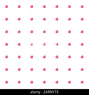 Romantic Violet Seamless Polka Hearts Vector Pattern Background for Valentine Day or Mother's Day. Scrapbooking, Invitation, Wrapping Paper, Greeting Stock Vector