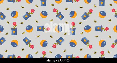 Cheerful cute balls pattern. flowers. the bees. Children's drawing.Vector illustration.. Stock Vector