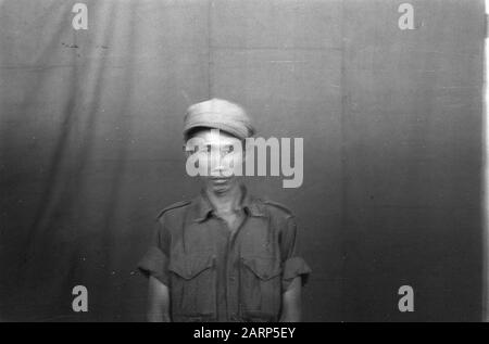 Portrait photos (miscellaneous) [passport photos]  Indonesian man in uniform Date: 1947/01/01 Location: Indonesia, Dutch East Indies Stock Photo