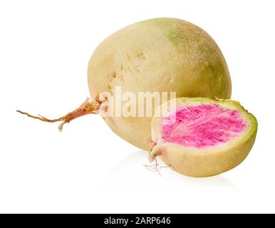 fresh radish vegetable with clipping path on a white isolated background Stock Photo