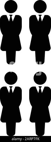 Business people icon vector female group of people symbol avatar for business management persons in flat color glyph pictogram illustration Stock Vector