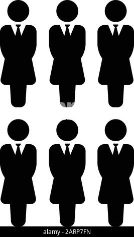 Group icon vector female people symbol avatar for business management persons in flat color glyph pictogram illustration Stock Vector