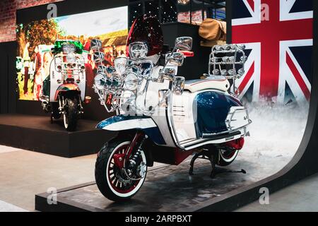 Bangkok, Thailand - January 29, 2020 : Royal Alloy RA Grandprix 200s Scooters motorcycle bike. Royal Alloy is a 'British Brand' located in the North o Stock Photo