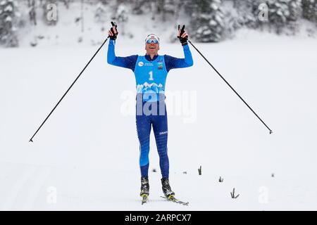 SANKT ULRICH AM PILLERSEE , 29-01-2020 , Rick Hoenderop wins the NK nordic ski freestyle 2020. Stock Photo