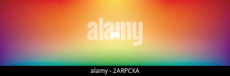 Panoramic gradient mesh background in blurry bright rainbow colors. Can be used for kitchen glass wall panels. Colorful smooth template. Easy editable vector illustration in EPS8 without transparency. Stock Vector