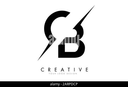 CB C B Letter Logo Design with a Creative Cut. Creative logo design.. Stock Vector