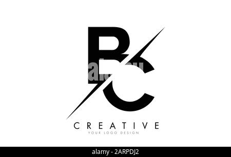BC B C Letter Logo Design with a Creative Cut. Creative logo design.. Stock Vector