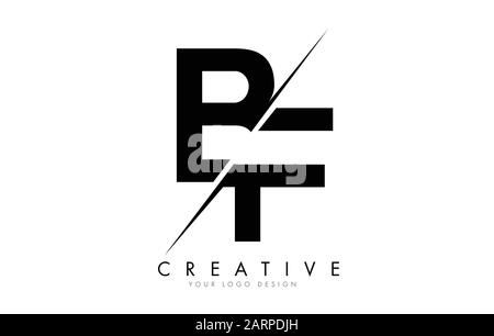 BF B F Letter Logo Design with a Creative Cut. Creative logo design.. Stock Vector