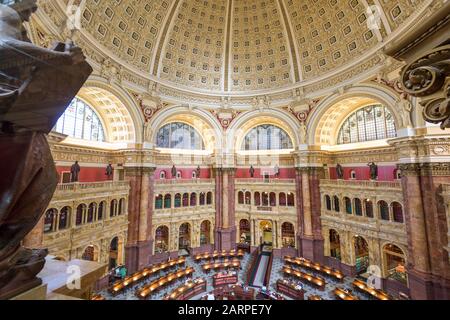 WASHINGTON - APRIL 12, 2015: The Library of Congress in Washington. The library officially serves the U.S. Congress. Stock Photo