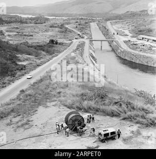 Zaire (formerly Belgian Congo) Inga project, dam in the river Zaire ...