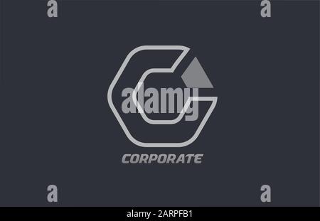grey white corporate polygon business logo icon design for company. Technology or media identity logotype Stock Vector