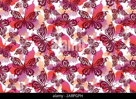 Butterflies, Seamless Pattern Stock Vector
