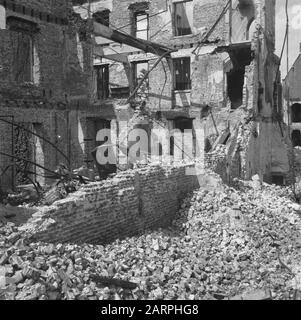 Devastations: Venray  Devastations Venray Date: 1945 Location: Limburg, Venray Keywords: Devastations, World War II Stock Photo