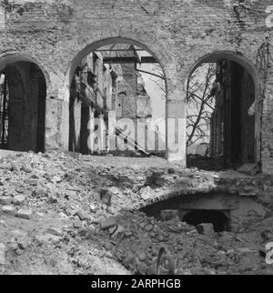 Devastations: Venray  Devastations Venray Date: 1945 Location: Limburg, Venray Keywords: Devastations, World War II Stock Photo