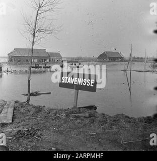 Watersnood 1953 [Flood plates]  Stavenisse Date: 17 February 1953 Location: Stavenisse, Zeeland Stock Photo