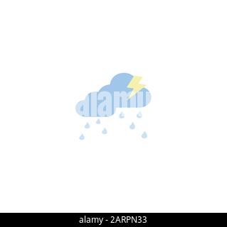 Clouds, thunderstorm and rain vector icon isolated Stock Vector