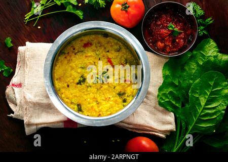 Famous Indian Food Khichdi is ready to serve Stock Photo