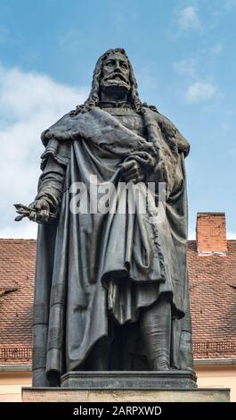 Statue of Albrecht Durer on Albrecht-Durer-Platz, Altstadt (Old Town) in Nuremberg, Bavaria, Germany Stock Photo