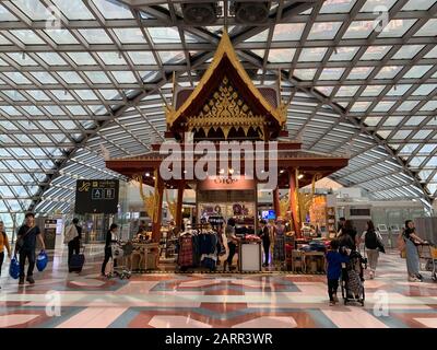 Bangkok/ Thailand- Jan 1 2020- the  Suvarnabhumi Airport terminal.one of the international airport in bangkok Stock Photo