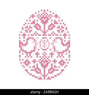Embroidered Easter egg Stock Vector