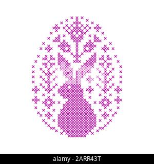 Embroidered Easter egg Stock Vector