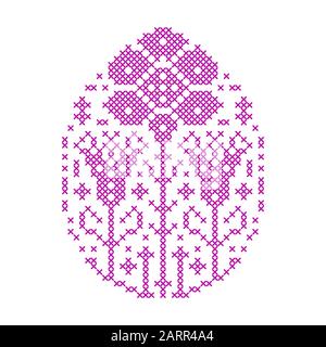 Embroidered Easter egg Stock Vector