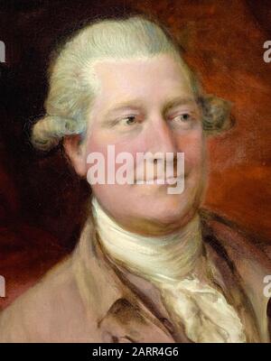 Thomas Gainsborough, James Christie (1730-1803), auction house founder, portrait painting detail 1778 Stock Photo