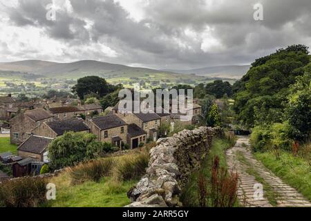 The tiny picturesque village of Sedbusk in Wensleydale, Yorkshire Dales National Park, England