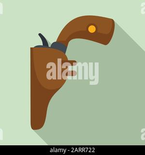 Revolver icon. Flat illustration of revolver vector icon for web design Stock Vector