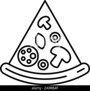 Pizza slice icon. Outline pizza slice vector icon for web design isolated on white background Stock Vector