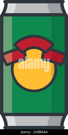 Beer or soft drink can vector illustration. Isolated color beverage symbol . Stock Vector