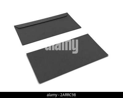 Blank paper envelope mockup. 3d illustration isolated on white background Stock Photo