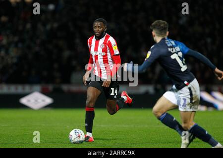 London, UK. 28th Jan, 2020. Josh Dasilva of Brentford during the Sky Bet Championship match between Brentford and Nottingham Forest at Griffin Park, London, England on 28 January 2020. Photo by Carlton Myrie. Credit: PRiME Media Images/Alamy Live News Stock Photo