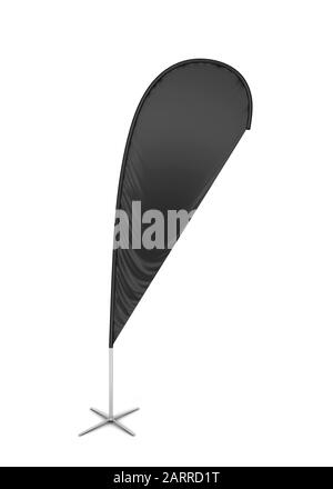 Blank teardrop banner flag. 3d illustration isolated on white background Stock Photo