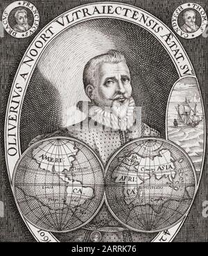 Olivier van Noort, 1558 – 1627.  Dutch merchant captain and the first Dutchman to circumnavigate the world. Stock Photo