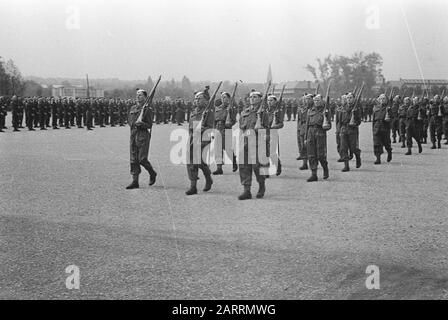 Series Octu-training at Aldershot for Dutch officers, together with British cadets. [Passing out of Dutch Cadets. 7 March past] Date: May 1943 Location: Aldershot, Great Britain Keywords: army, soldiers, trainings, World War II Stock Photo