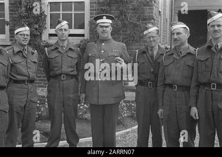 Series Octu-training at Aldershot for Dutch officers, together with British cadets. [Passing out of Dutch Cadets. 15 Group cadets] Date: May 1943 Location: Aldershot, Great Britain Keywords: army, soldiers, trainings, World War II Stock Photo