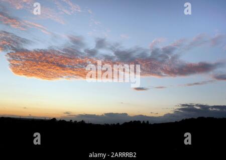 Rare and unusual cloud formation in September sky Stock Photo