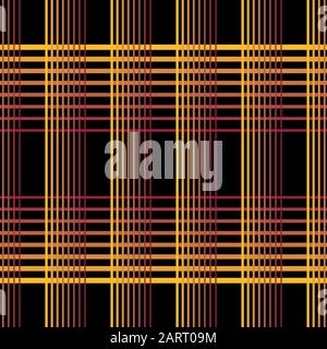 Minimal vector red to gold gradient grid. Seamless linear geometric pattern on black background. For technology, men, sport, products, branding Stock Vector