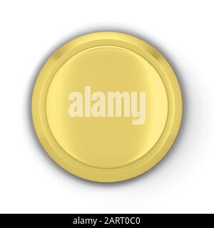 Blank round push button. 3d illustration isolated on white background Stock Photo