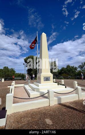 Alice Springs, NT, Australia - November 16, 2017: Unidentified people and war memorail on Anzac Hill Stock Photo