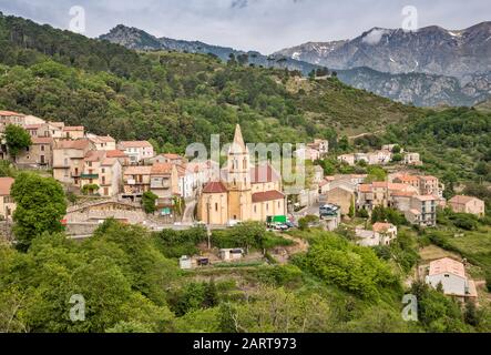 Hill town of Vivario, Haute-Corse department, Corsica, France Stock Photo