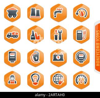Alternative energy icons set Stock Vector
