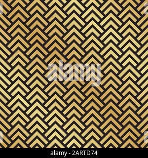 Seamless gold Art Deco herringbone pattern. Abstract geometric vector pattern background. Stock Vector