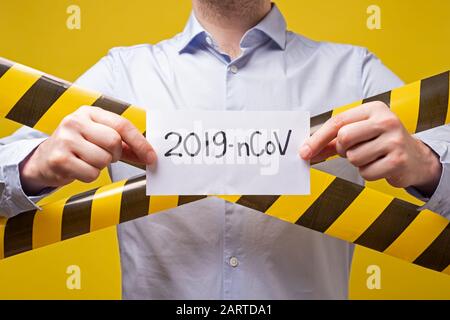 Text Banner Corona Virus Stop With Red Stop Sign On Abstract