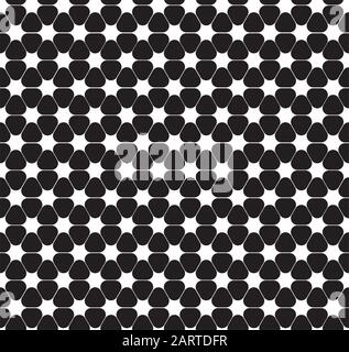 Seamless curved star flower pattern Stock Vector