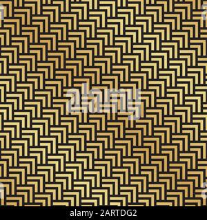 Seamless gold Art Deco herringbone pattern. Abstract geometric vector pattern background. Stock Vector