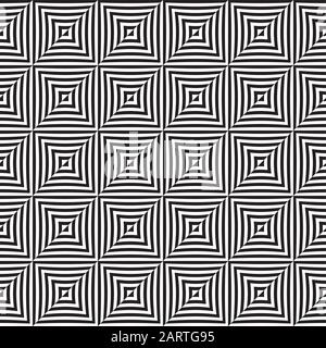 Black and white abstract print Optical illusion vector illustration ...