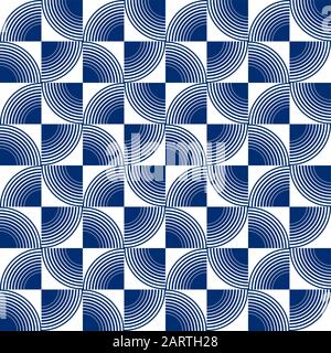 Seamless op art radiating circle pattern Stock Vector